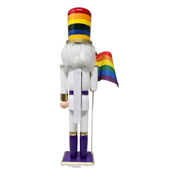 15" LGBTQ Rainbow Pride Soldier Nutcracker, Christmas Decor - Picture 5 of 5